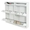 Redin Design Pippen industrieel schoenenkast 6 lade Wit metaal 98x15x86