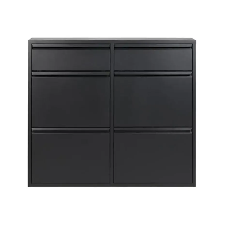 Redin Design Pippen industrieel schoenenkast 6 lade zwart - 15x98x86 cm