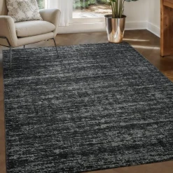 Relax Oslo - Laagpolig Effen Vloerkleed - Zwart - 120x170 CM