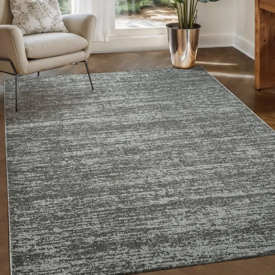 Relax Oslo - Laagpolig Effen Vloerkleed - Grijs - 240x340 CM