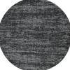 Relax Oslo - Laagpolig Effen Vloerkleed - Zwart Grijs - 200 CM ROND