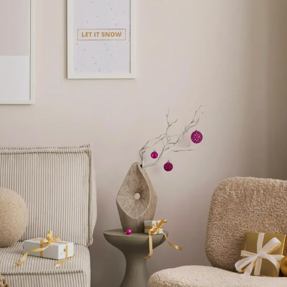 Relaxdays kerstballen - 50x - roze - 3, 4 en 6 cm -kunststof