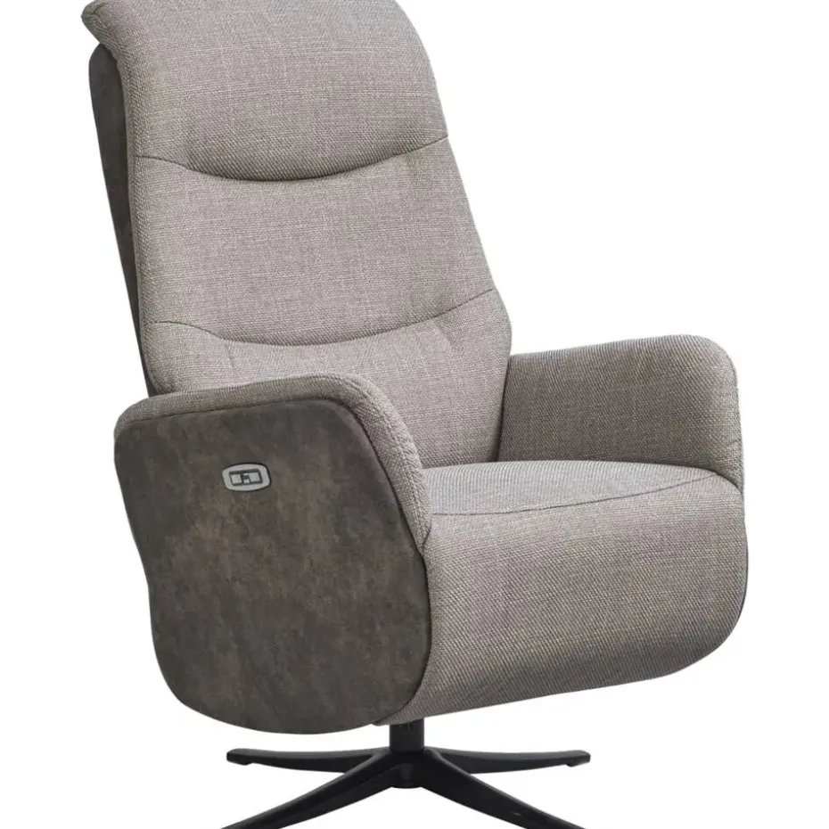 Relaxfauteuil Herman - elektrisch verstelbaar - duo-stof grijs