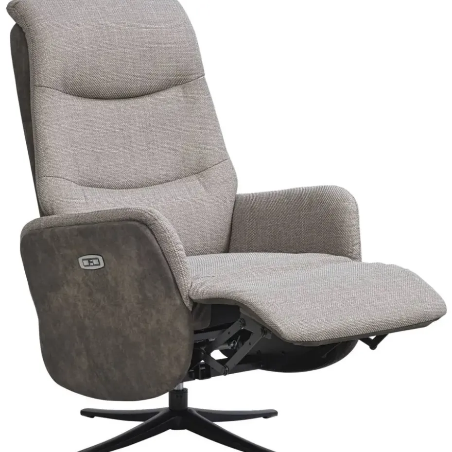 Relaxfauteuil Herman - elektrisch verstelbaar - duo-stof grijs