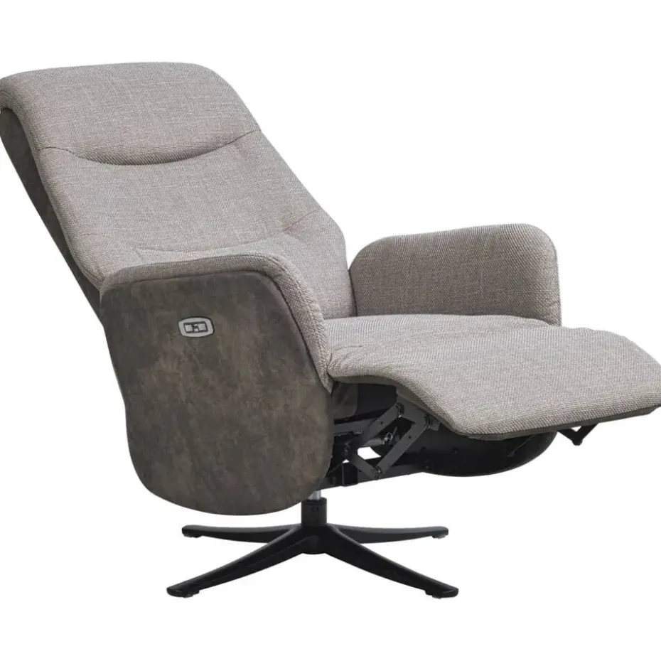 Relaxfauteuil Herman - elektrisch verstelbaar - duo-stof grijs