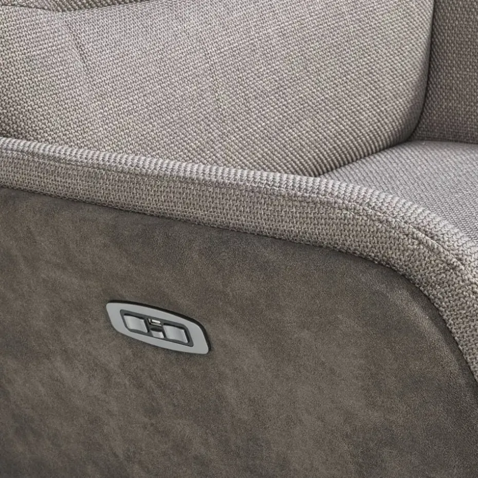 Relaxfauteuil Herman - elektrisch verstelbaar - duo-stof grijs