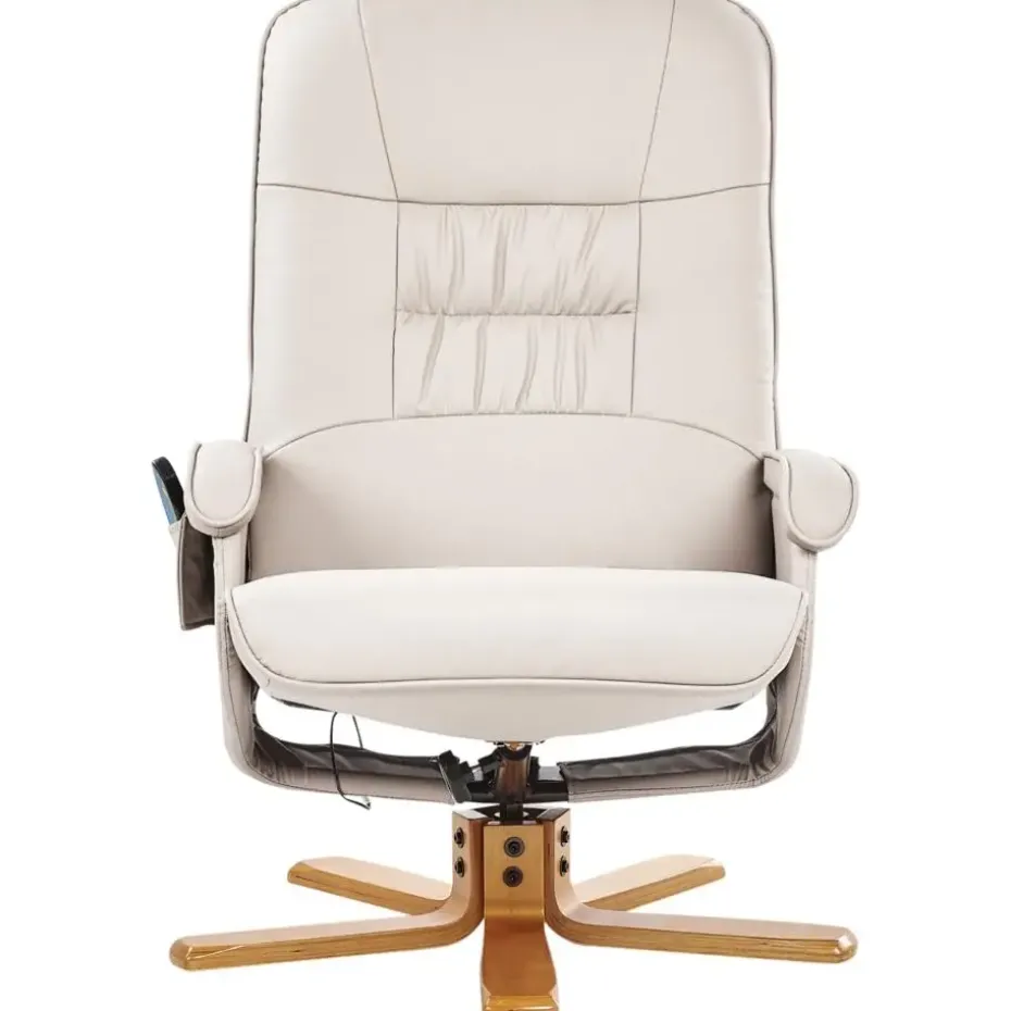 RELAXPRO - Relaxfauteuil met voetenbank - Lichtbeige - Kunstleer