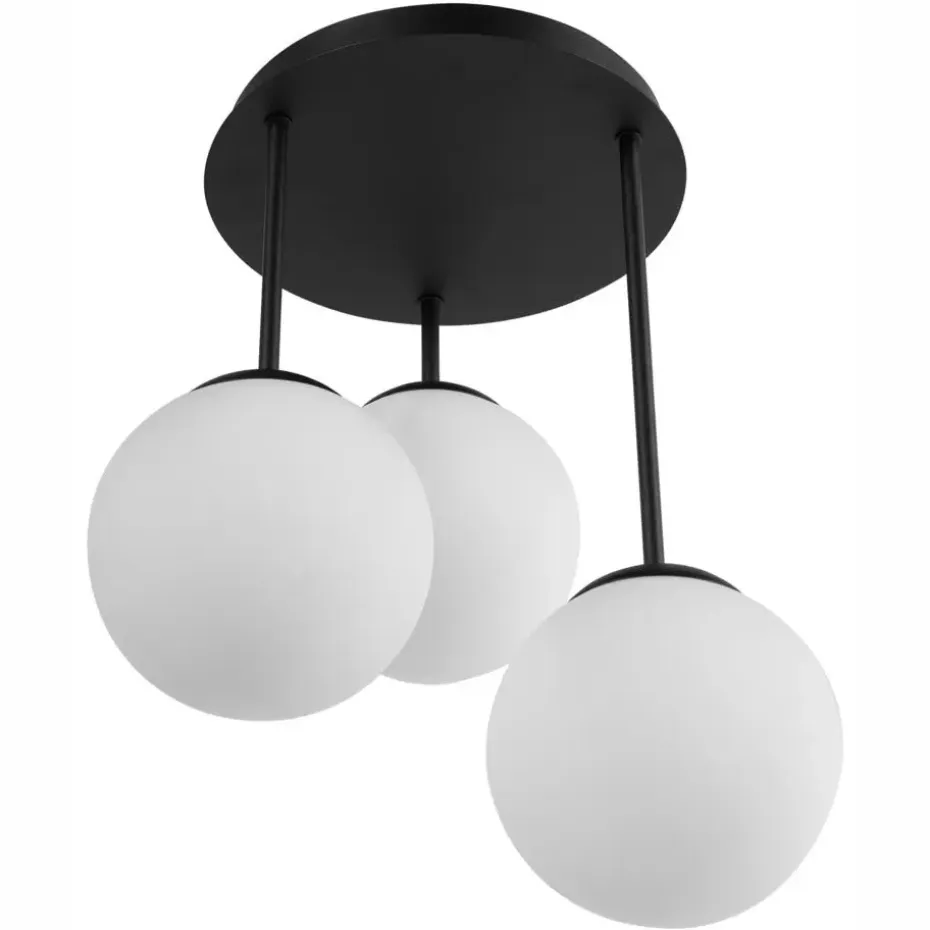RIANA - Plafondlamp 3 lichten - Zwart - IJzer