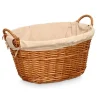 Rieten opberg mand - gevlochten riet - bruin - 60 x 48 x 35 cm