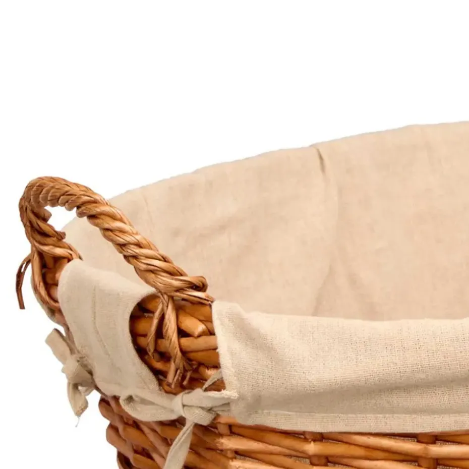 Rieten opberg mand - gevlochten riet - bruin - 60 x 48 x 35 cm