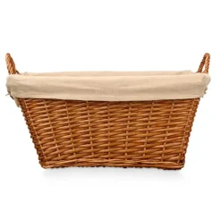 Rieten opberg mand - gevlochten riet - bruin - 65 x 43 x 35 cm