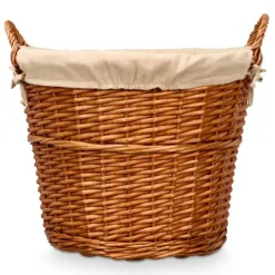 Rieten opberg mand - gevlochten riet - bruin - 51 x 45 x 28 cm