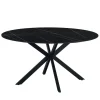 Ronde eettafel Yuna Ø150 cm marmerlook zwart - Stoneware - Zwart