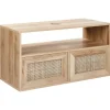 ROSELL - Hangende wastafelkast - Lichthout - 86 x 45 cm - Vezelplaat
