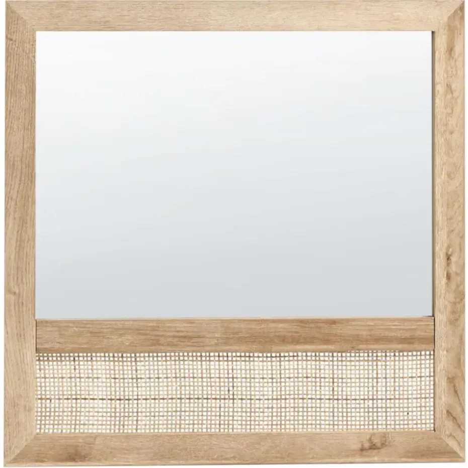 ROSELL - Wandspiegel - Lichthout - 60 x 60 cm - Vezelplaat