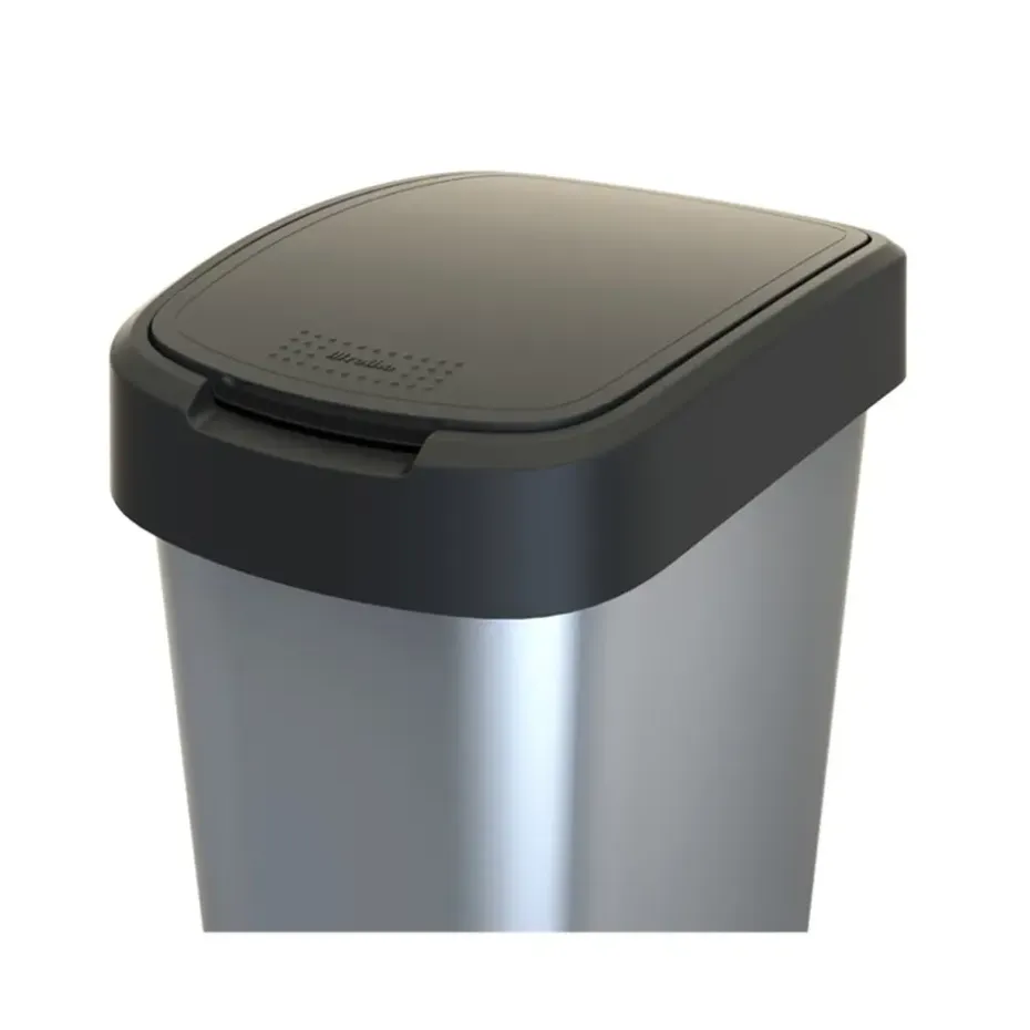 Rotho Afvalbak Twist 39 x 29 x 67 cm 50 l Polypropyleen Zilver