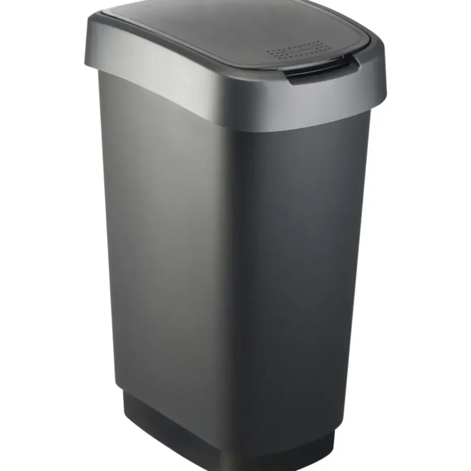 Rotho Afvalbak Twist 40 x 30 x 60 cm 50 l Polypropyleen Zilver
