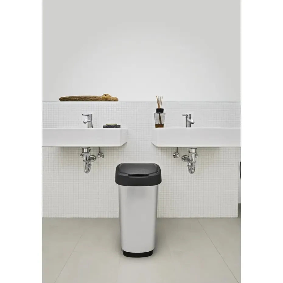 Rotho Twist Afvalbak - 25L - zilver