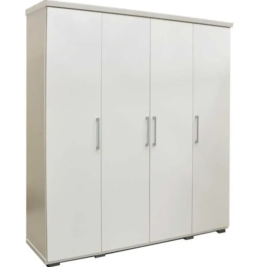 Rousseau Kledingkast Nikkie - 183x160x52cm - 4 deuren - wit