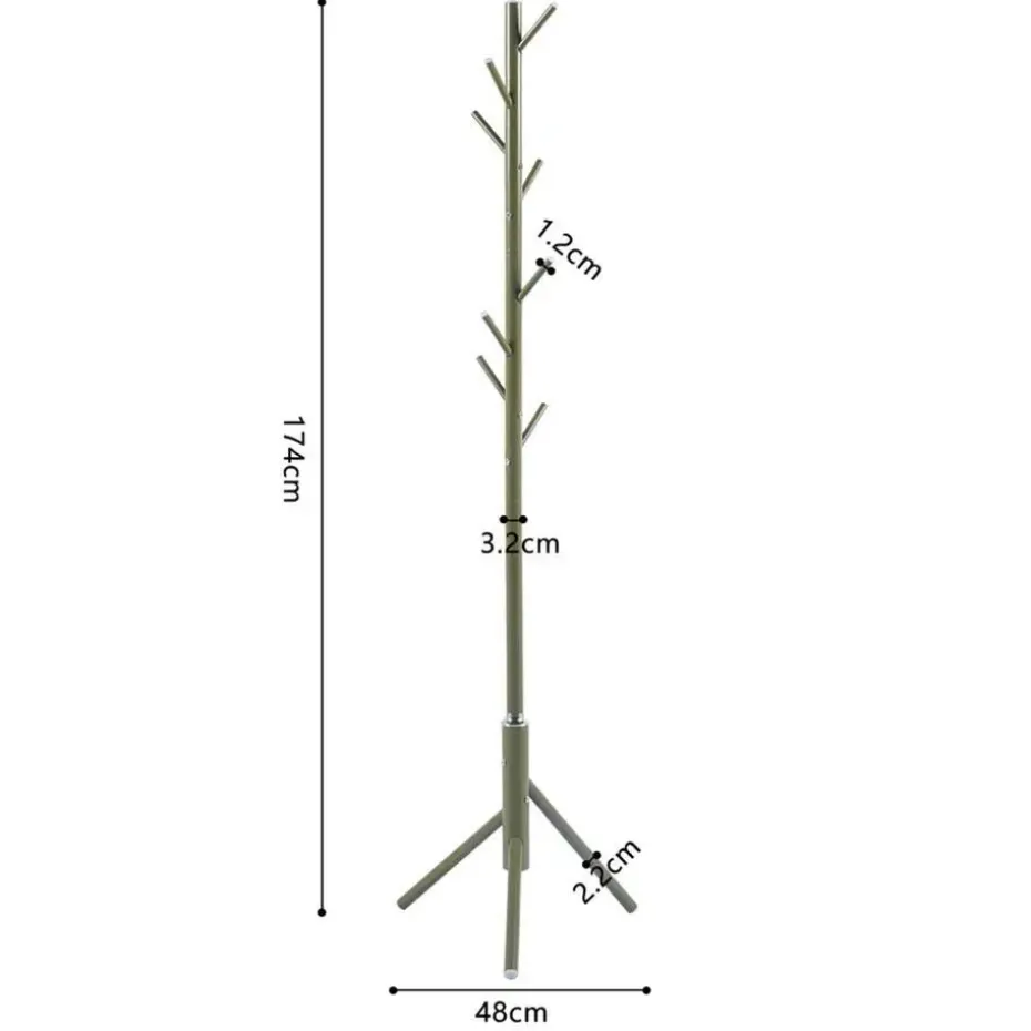 Rousseau Staande kapstok Kassie - Ø48 x 174 cm - Groen / Metaal