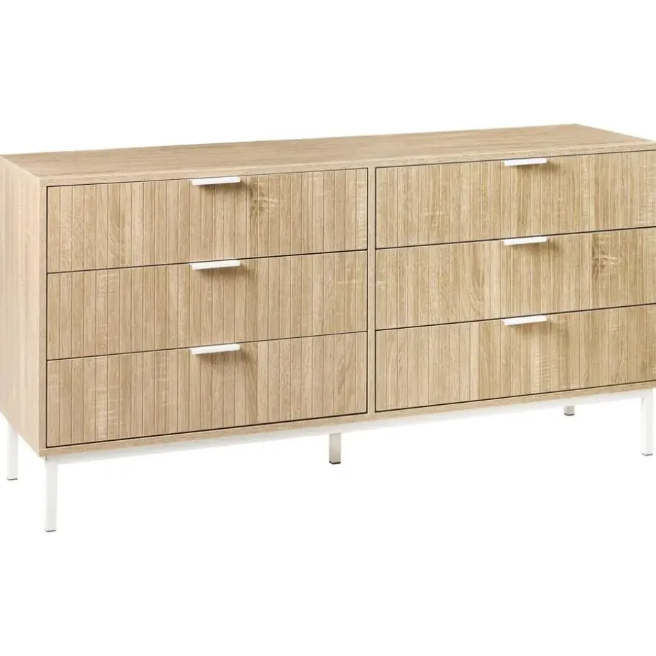 ROYALLA - Ladekast met 6 lades - Lichtbruin - MDF