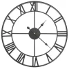 Ruhhy Wandklok/muur klok Vintage - metaal - zwart - D47 cm - 3D