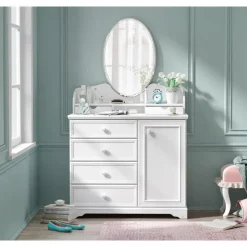 Rustic commode ladekast wit meisjeskamer