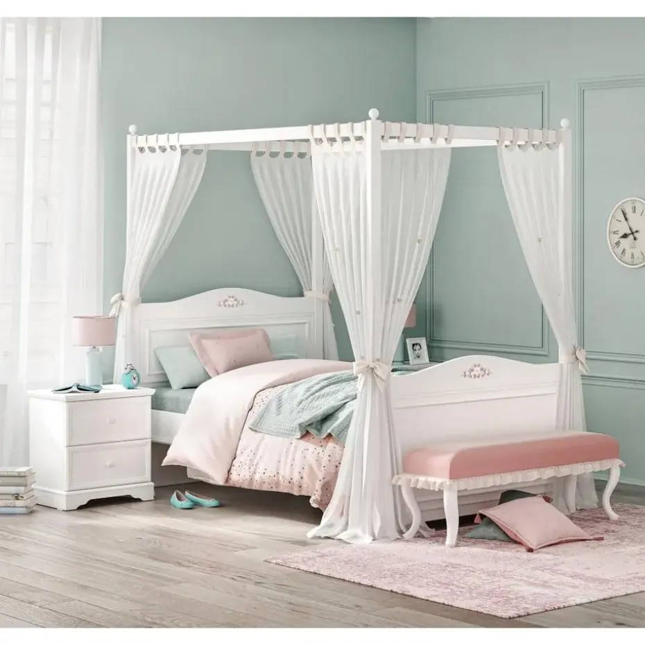 Rustic hemelbed meisjesbed meisjeskamer 200 x 100 cm