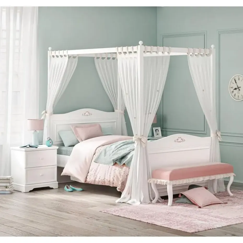 Rustic hemelbed meisjesbed meisjeskamer 200 x 100 cm