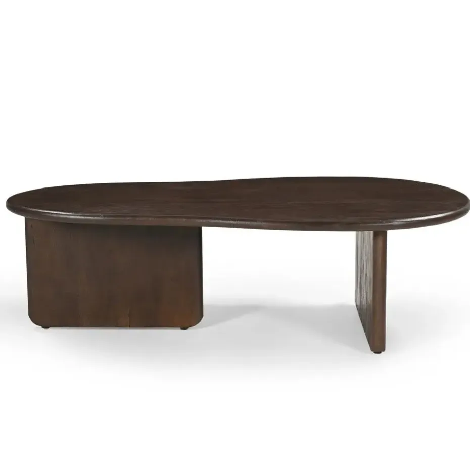 Salontafel Organisch 130cm - Donkerbruin Mangohout - Sira