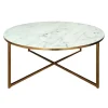 Salontafel Ostana - wit/brons - Ø80x45 cm