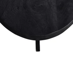 Salontafel Ovaal - Zwart - 130cm - Mangohout - Tafel Mansour