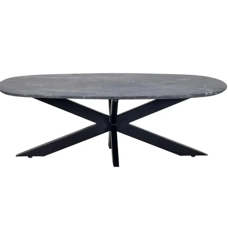 Salontafel Richy Zwart Marmer Deens Ovaal 120cm
