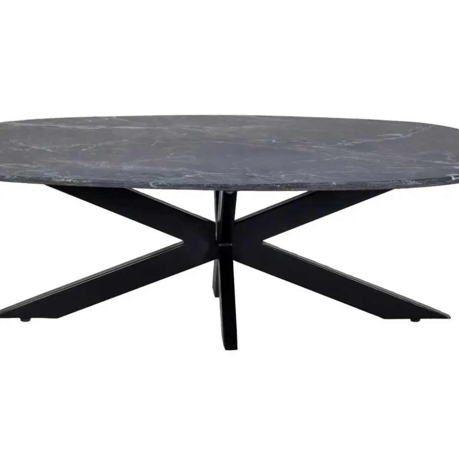 Salontafel Richy Zwart Marmer Deens Ovaal 120cm