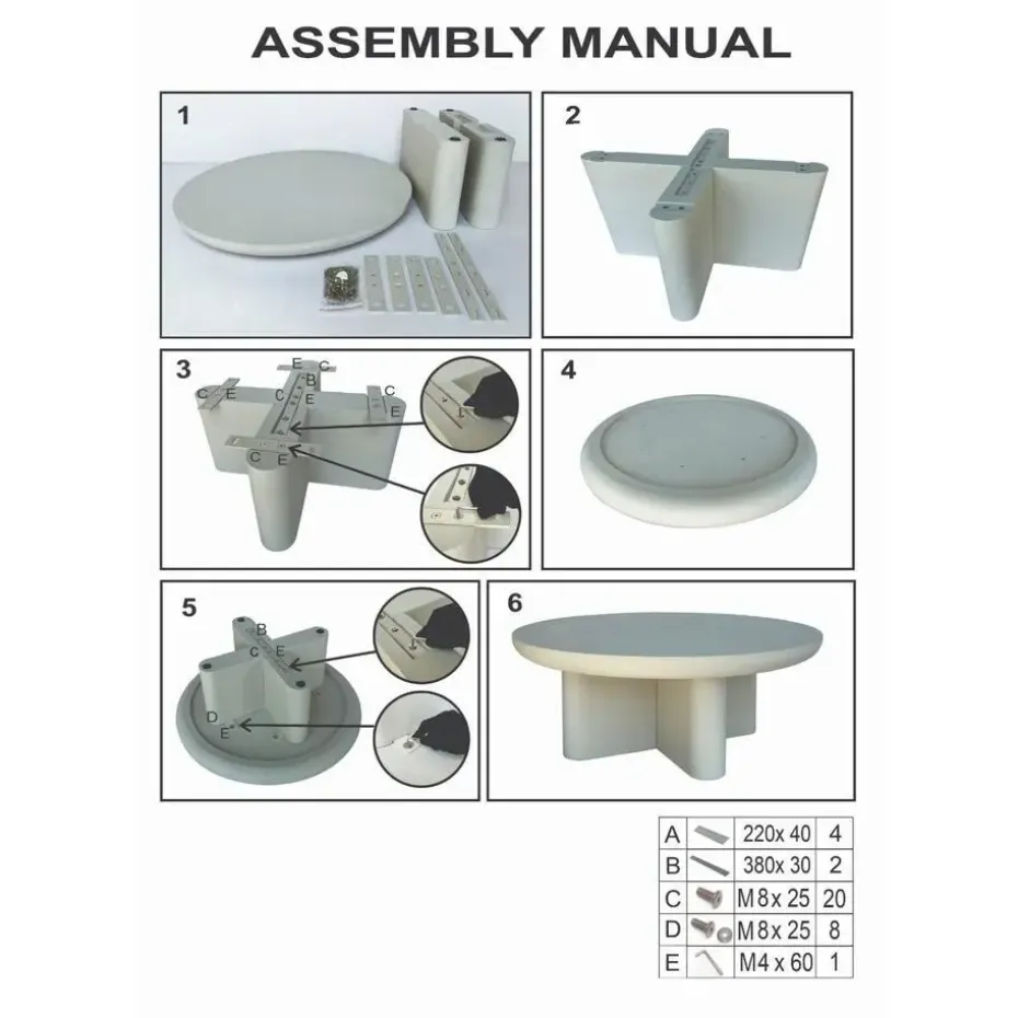 Salontafel Rond 90cm - Beige Betonlook - Miso