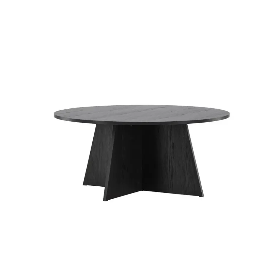 Salontafel Zwart Ø100cm - Fineer - Scandinavisch - Tafel Bootcut