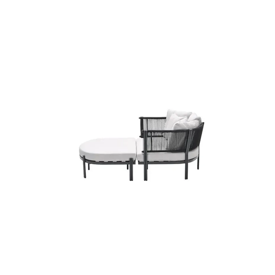 San Remo divanbed - carbon black - rope lava zwart - valley sand