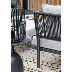 San Remo divanbed - carbon black - rope lava zwart - valley sand