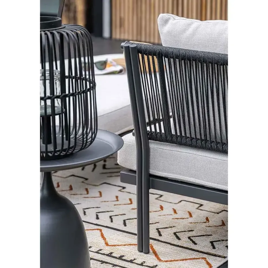 San Remo divanbed - carbon black - rope lava zwart - valley sand