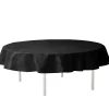 Santex Feest tafelkleed/tafellaken rond - zwart - 240 cm - stof