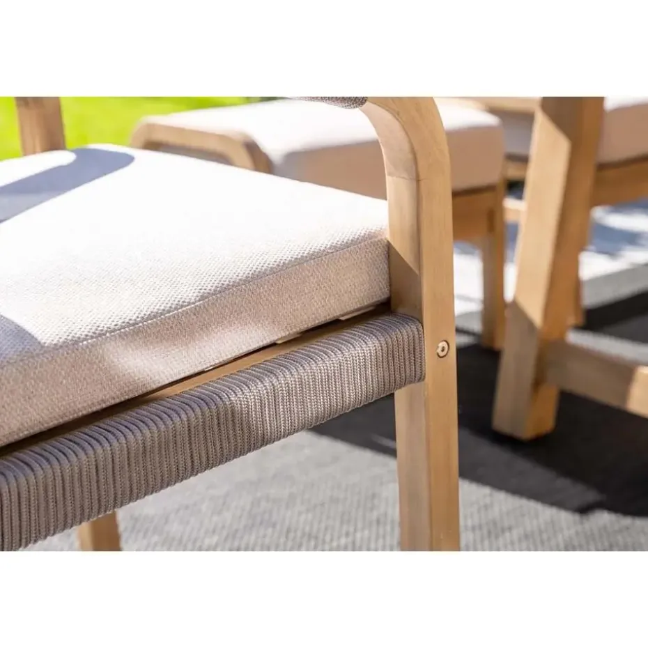 Santos dining fauteuil - acaciahout met white wash - taupe - sand