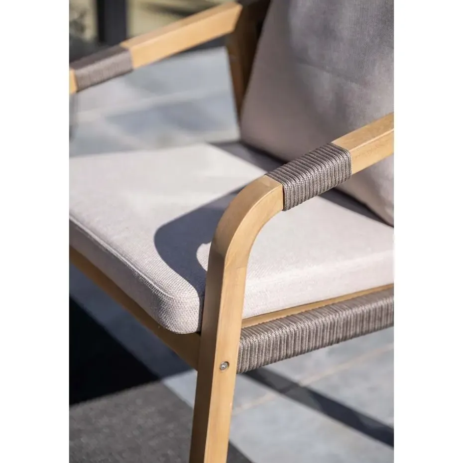 Santos dining fauteuil - acaciahout met white wash - taupe - sand
