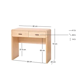 Scandinavische Console Tafel van Hout met 2 Laden