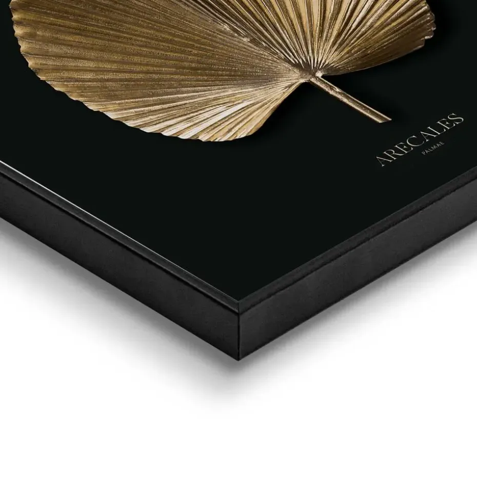 Schilderij Areca Goud - 50 x 50cm - Goudkleurig