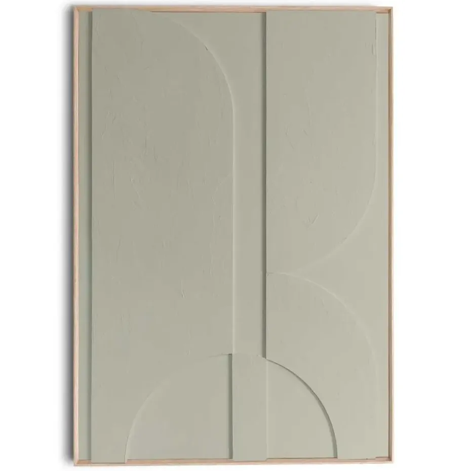 Schilderij 3D Art Mars - sage green - 100 x 70cm - Groen