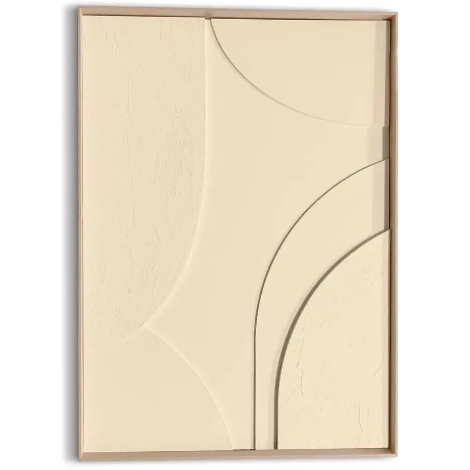 Schilderij 3D Art Terrace - sand - 70 x 50cm - Beige