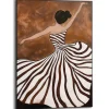 Schilderij Dansende dame - 70 x 50cm - Bruin