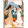 Schilderij Dansende dames - 70 x 50cm - Bont