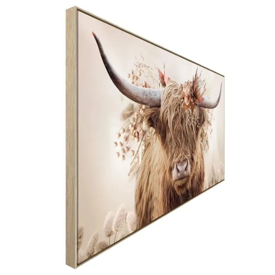 Schilderij Hooglander Bloem - 70x118 cm