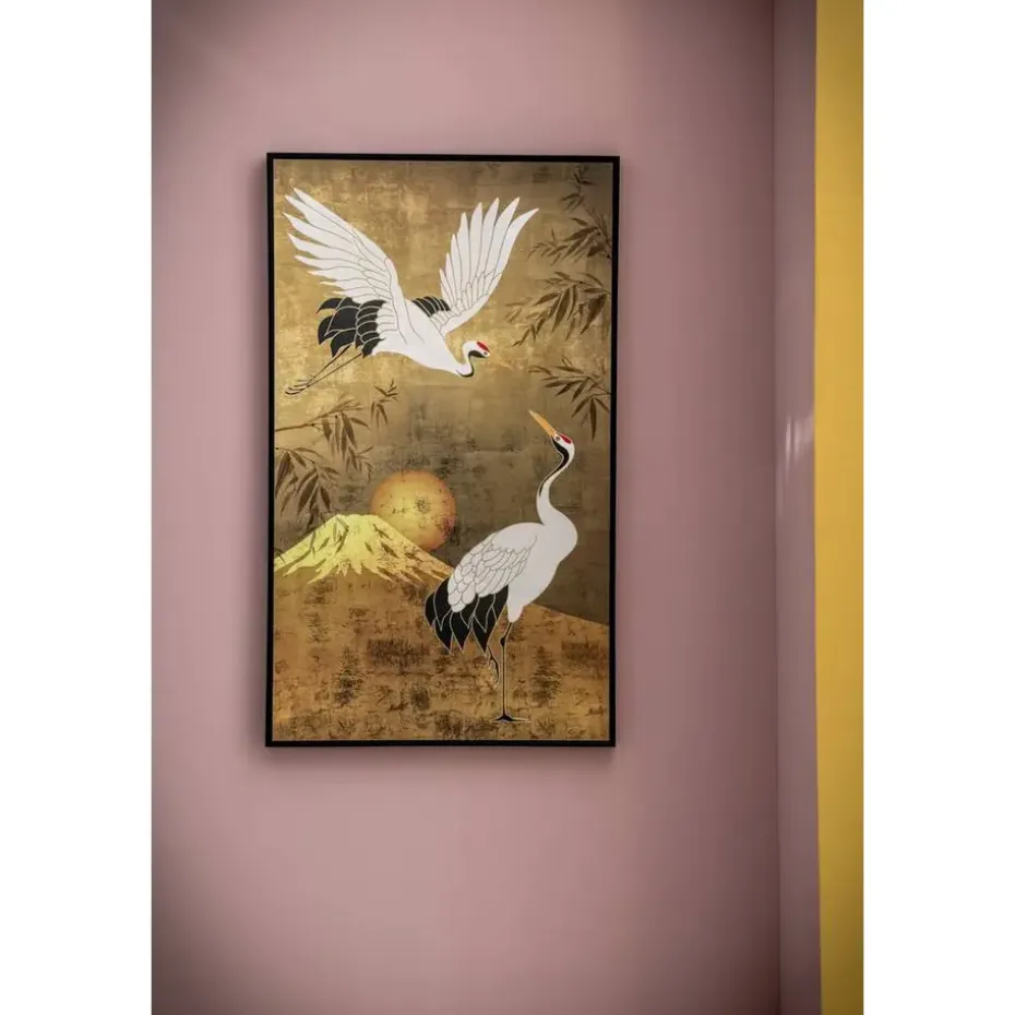 Schilderij Kraanvogel - multikleur - 118x70 cm